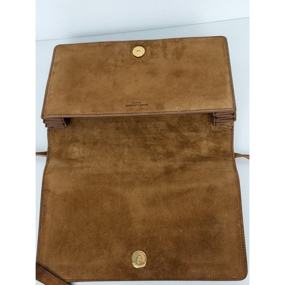 Saint Laurent Dylan Shoulder Bag Small in Brown Suede and Gold-Tone Hardware - Picture 11 of 15